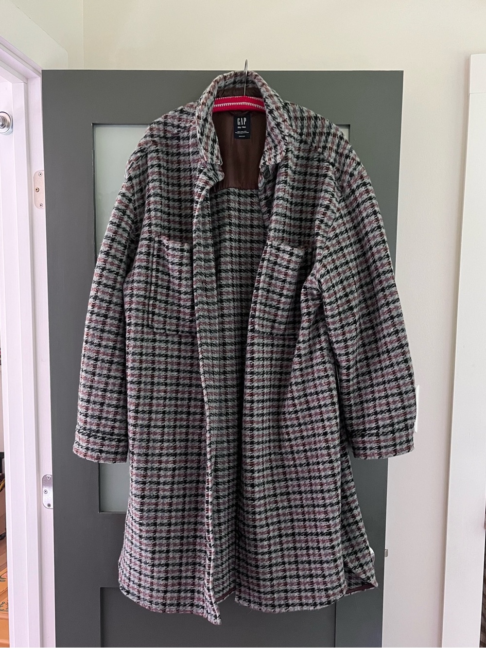 GAP Plaid Wool-Blend overcoat, great condition, XXL TALL